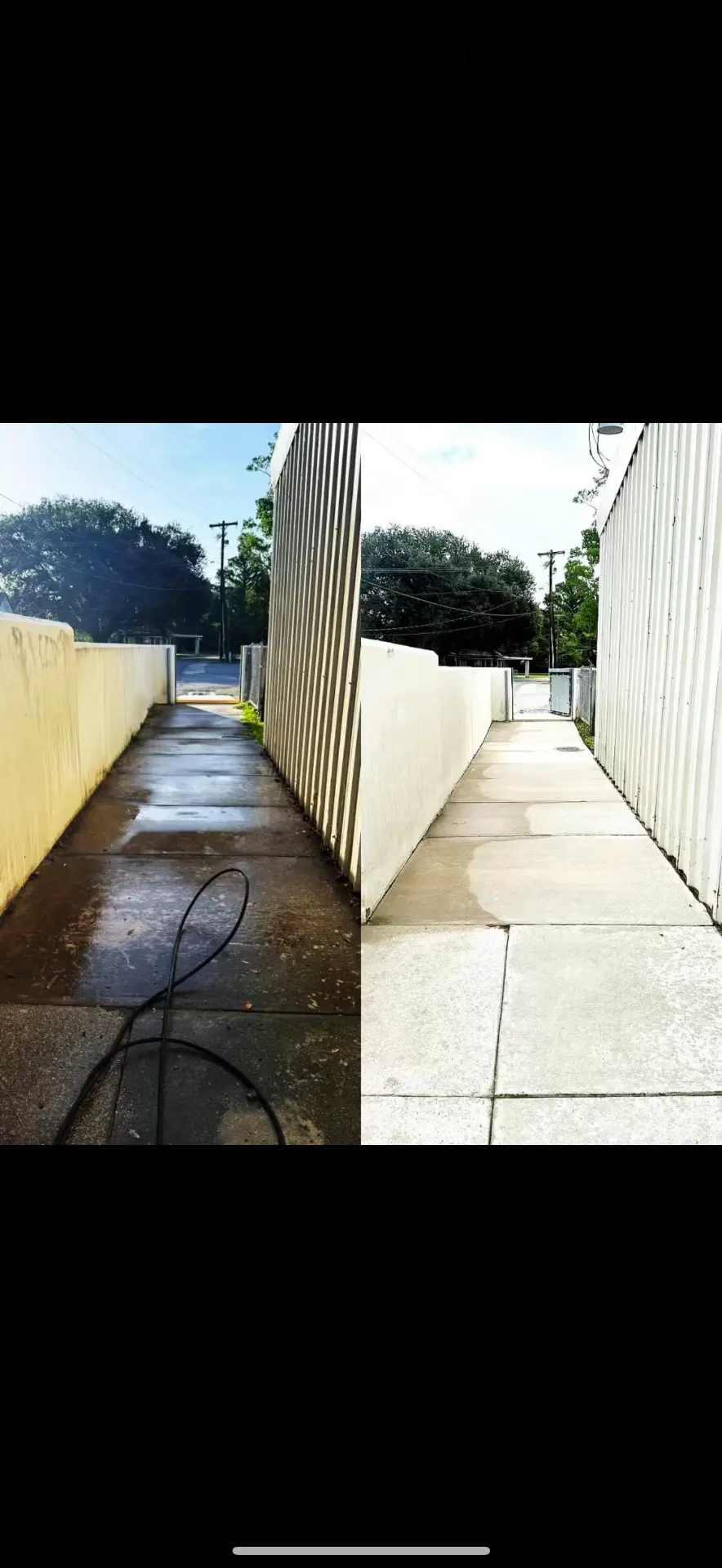 Before and After of Concrete Walkway at Dozier Elementary (Erath, LA)