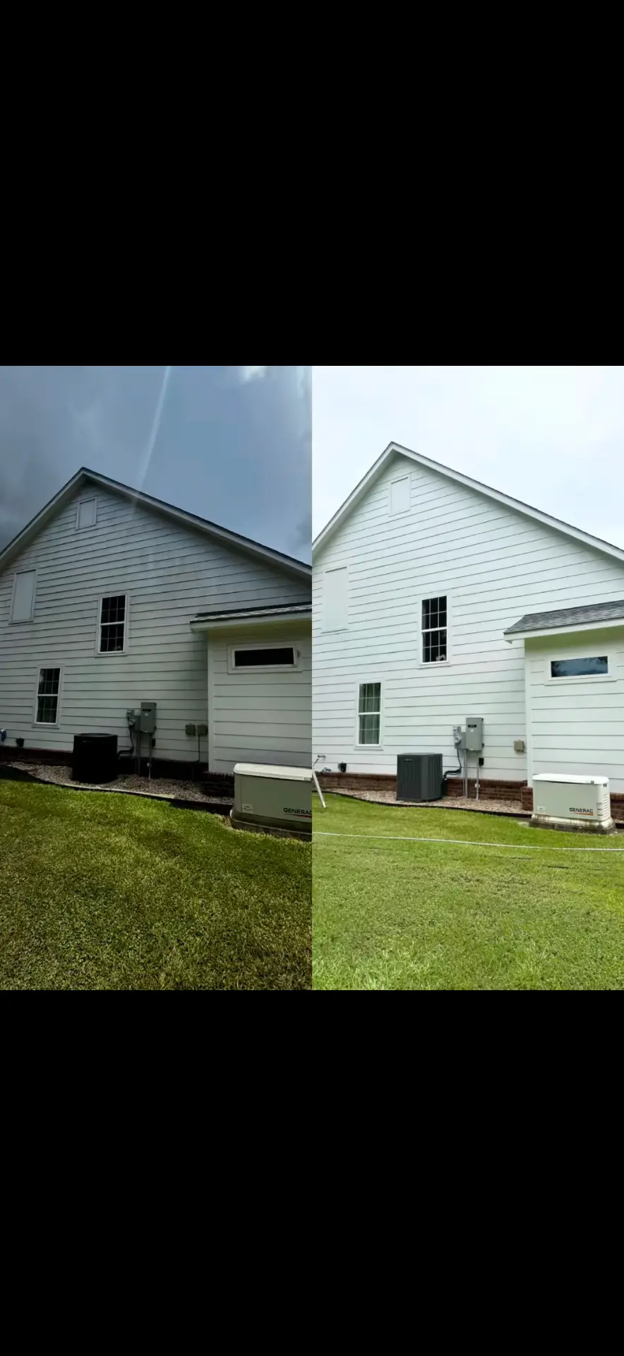 Before and After Vinyl Siding House Wash in (Lafayette, LA)